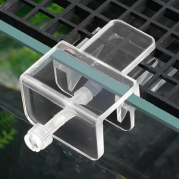 Aquarium lid holders securing glass tank cover with adjustable clips